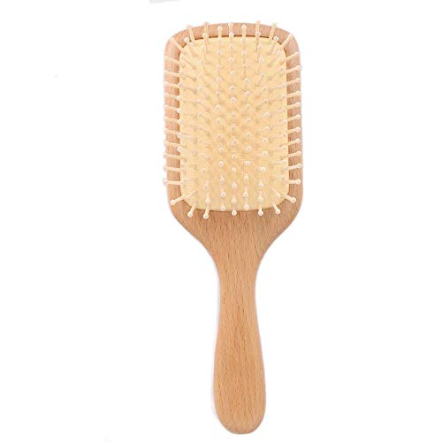Четка за коса с плешките от естествено дърво – Гребен за коса с органични бамбукова четка за жени, мъже и деца - тънки, дебели, дълги,