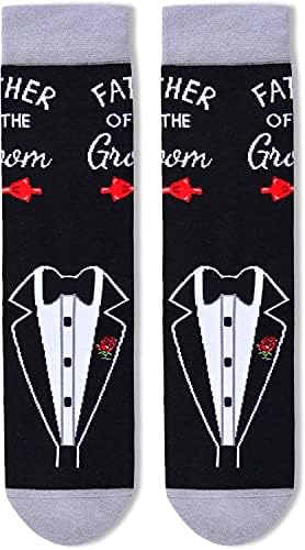 HAPPYPOP Забавни Подаръци за Баща Подаръци Баща на Младоженеца Подаръци за свекър Забавни Чорапи За Рокли Сватбени Чорапи За Мъже