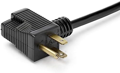 StarTech.com кратък удължителен кабел с дължина 1 метър (0,3 м), от NEMA 5-15 P / R до NEMA 5-15 R, 13A 125 В, 16AWG, Удължител за