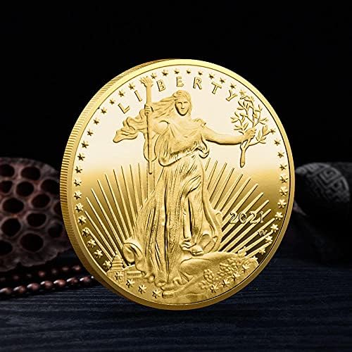 2021 Американската Свобода Дамски Позлатен Възпоменателна Монета Хоби Монета Виртуален Калъф За монети Лимитированная Серия са подбрани
