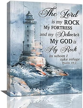 Океански Фар Стенно Изкуство Кристиан Псалм Цитати от Библията Декор на Стените Селски Крайбрежните Морски Картини на Религиозни Мотивационни