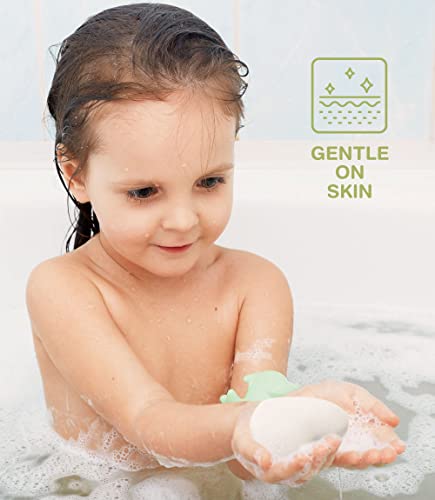 Комплект детски гъби Beauty Срок основната коняк, 3 опаковки на естествени гъби за баня за бебета - във формата На сърце - Нежни и меки идеални