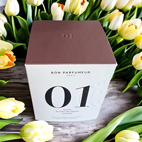 Свещ Bon Parfumeur 01 - Босилек, Листа от Смокиня и Мента - 180 g / 6,35 унция - Paris - Парфюми Sev