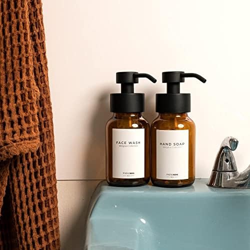 Опаковка Пенящегося сапун MaisoNovo с Бетонна тава и Водоустойчиви Етикети за измиване на ръцете и лицето | Ретро Опаковка Пенящегося