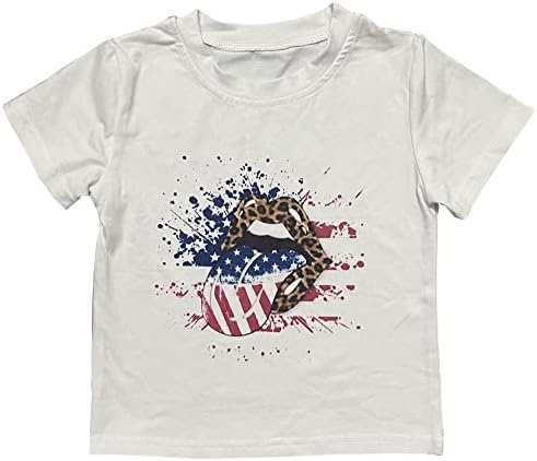 Тениска с Леопардовыми устни Мама и аз, американския Флаг, Звездна лента, Тениски Мама и аз, 4 юли, Еднакви Тениски, Семейни