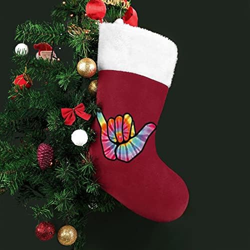 Peace Вратовръзка Боядисват Персонализирани Коледен Отглеждане Коледа Камина За Вашето Семейно Парти Висящи Украшения