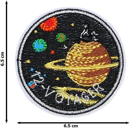 JPT - 12 Voyager на Планетата Сатурн Galaxy НАСА Бродирана Апликация на Гали/Шият Ивици Икона Сладко Лого Нашивка на Жилетка,