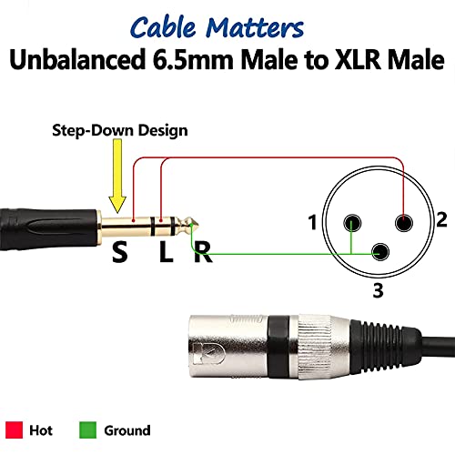 Кабел за свързване на балансиран сигнал Oluote 6,35 мм (1/4 инча) към конектора XLR жак TRS към конектора XLR (1,5 М / 4,9 фута)