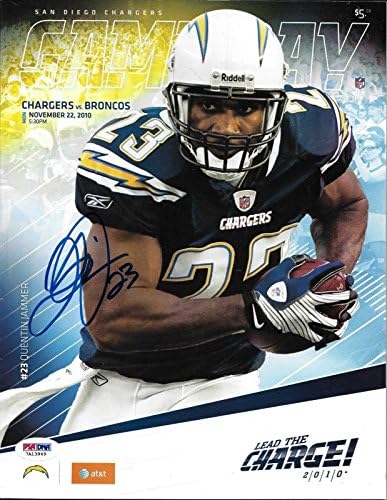 Куентин Джаммер Подписа Договор с Футболната игра програма Chargers 2010 PSA / DNA COA Autograph - Списания NFL с автограф