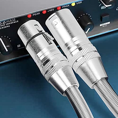 Аудиокорд Shanrya XLR, устойчив на разтягане Микрофон на кабел от 6,5 mm от мъжете, за жената, за Миксер за гласова тръба (дълга пружинен кабел