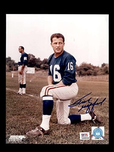 Франк Gifford PSA DNA Подписа Coa 8x10 С Автограф Снимка на Гиганти - Снимки NFL с автограф