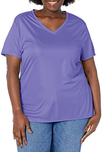 Женска тениска Just My Size размер Плюс Cool DRI с къс ръкав и V-образно деколте Just My Size