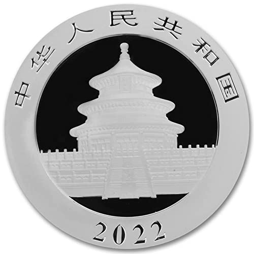 2022 CN 30-граммовая китайската Сребърна монета с пандой, Брилянт, без лечение (в капсули), със сертификат за автентичността на 10 юана