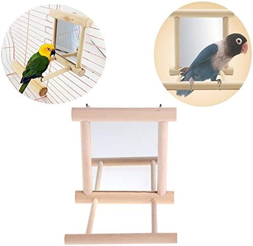 Огледало за птици Gxklmg в Дървена Рамка с Насестами за засаждане, 9 x 9 см