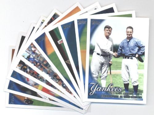 Бейзболни картички Topps 2010 Пълен НАБОР от КОМАНДИ: Ню Йорк Янкис (серия 1 и 2) 21 картичка, включително Мики Мэнтла, Дерек Джетера,