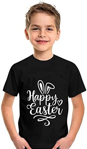 Тениски с принтом на Ден на Великден, За Малки Момичета и Момчета, Тениска със Заек с Къс Ръкав, Детски Тениски За Момичета, Маркови Ризи