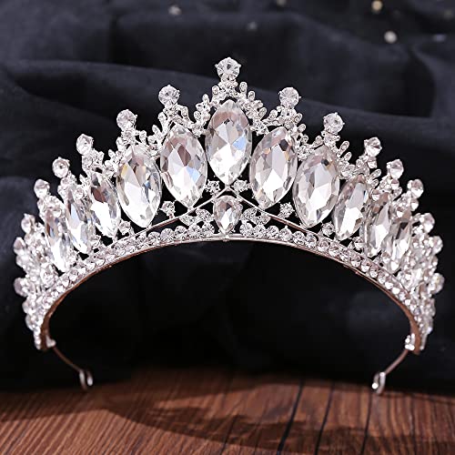 WIOJEIGO Дамски Принцеса Тиара Crystal Crown Сватбени Кристали Конкурс за Красота Превръзка на Главата за Парти по Случай рождения