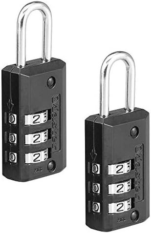 Master Lock 646T Задайте свой Собствен Кодекс заключване за багаж, 2 бр (комплект от 1), Черно и 647D Брава, 1 бр. черно