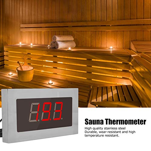 12 Стенен Термометър за Сауна от Неръждаема Стомана, Температурен Дисплей за Пот, Парна Спа, US 100240 В Стайни Термометри