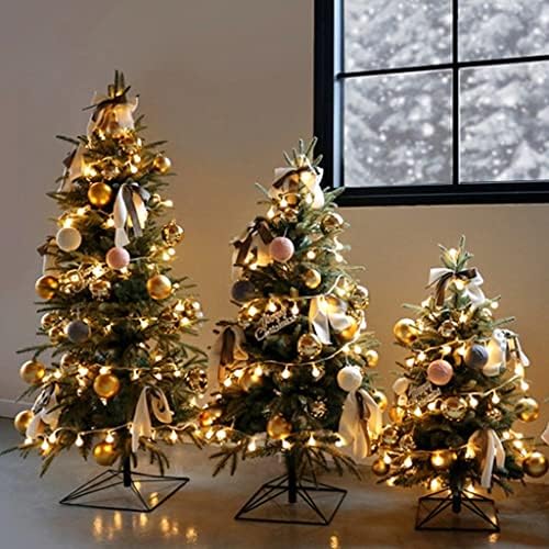 Коледно Дърво INDYAH с Предварителна Подсветка, Висококачествена Изкуствена Коледна Елха, Метални Подложки и Сгъваеми Клони, Празнична