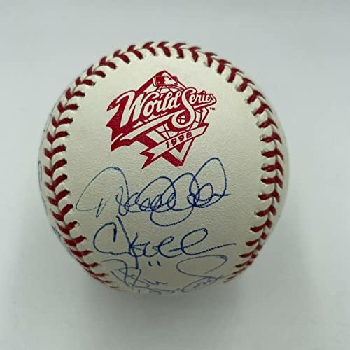 Страхотна бейзбол екип от 1998 йорк Янкис W. S. Champs Подписа бейзболни топки с ДНК на Дерек Джетера PSA - Автограф