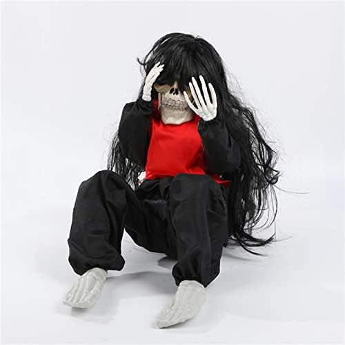 Кукла-Скелет на Хелоуин, Хитър Плачеща Играчка-Призрак, Улични Украси за Хелоуин, Светещи Очи, Покриващи Лицето, Атмосфера на Ужас, Подпори