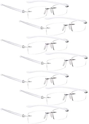 LUR 6 опаковки, прозрачни очила за четене + 7 опаковки очила за четене без рамки (общо 13 двойки ридеров + 2,25)
