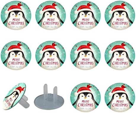 Капачки за контакти (12 броя в опаковка), Сигурните Защитни Устройства за Електрически Свещи, Декоративни Капачки за Контакти, за Начало на Коледните Пингвин