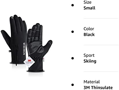 Ски Ръкавици WIBIMEN -10℉, Зимни Непромокаеми Ръкавици Thinsulate за мъже и жени, Зимни Ръкавици с подобрен сензорен екран на една ръка разстояние,