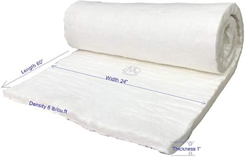Изолация Одеяла от керамични влакна CeraTex Повишена плътност 8 1 x 24 x 60, висока температура на Изолацията при температура 2300