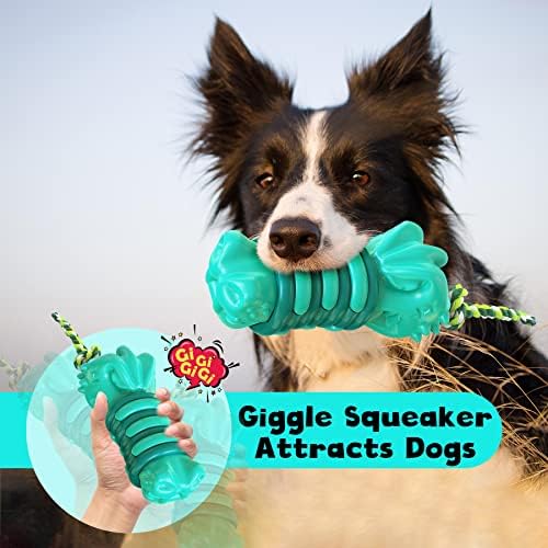 Играчки за кучета TWINKOPAT GigiCrocz за Агресивни Жевателей Голяма порода, Почти Неразрушаемая Твърда Устойчива играчка, Интерактивни Пищащие