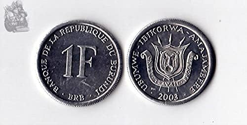 Африканска Нова Африканска Нова Бурунди Монета в 1 франк 2003 година на издаване Подарък колекция от чужди монети Ботсвана Монета в западните 5 франка 1998 година на из?