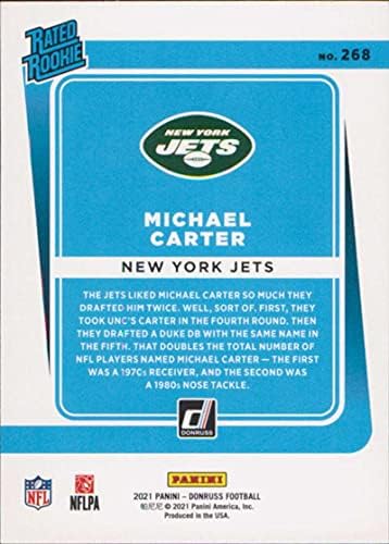 2021 Donruss 268 Футболна карта на Майкъл Картър Ню Йорк Джетс за начинаещи NFL (RC - Карта начинаещ) NM-MT