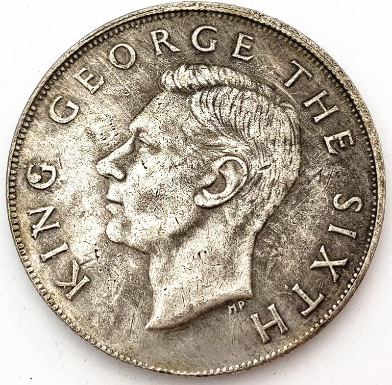 Нова зеландия Обратната Пшеничен Колос Сребърен долар от 1949 г. Паметник Сребърни Монети на Крал Джордж VI Сребърна Кръгла Бронзова Монета