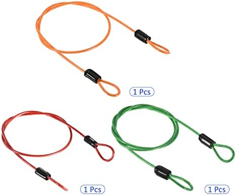 Дължина на кабела сигурност 3 бр. - Стоманена определя кабел с пластмасово покритие, предназначени за улица/ мотор / пътуване (2,5
