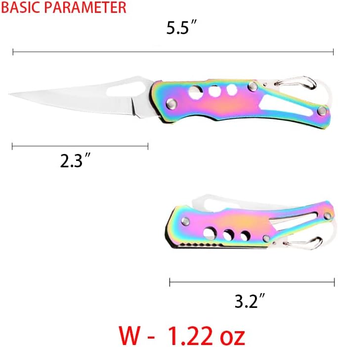 Джобен сгъваем нож Labstandard с 2,5-инчов нож от неръждаема стомана - мини-Малко нож с дългоцевно оръжие (цветен)