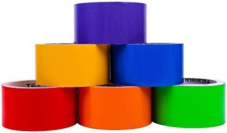 Цветното тиксо JONYEE - 2 инча х 10 ярда на ролки, комплект за бродерия от 6 многоцветни опаковки