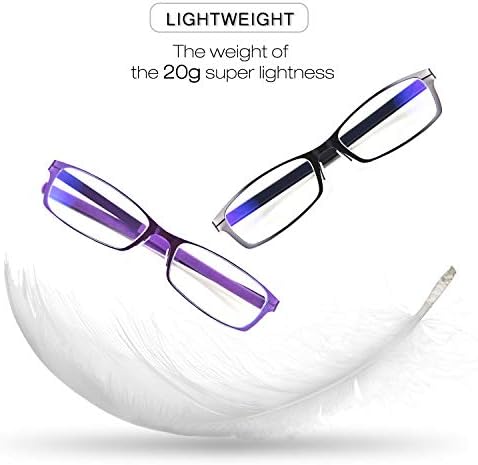 FEISEDY Очила За Четене със Синя Светлина, Блокер Очила В Метални Рамки с Пружинным тръба на шарнирна Връзка, Компютърни Очила за Мъже