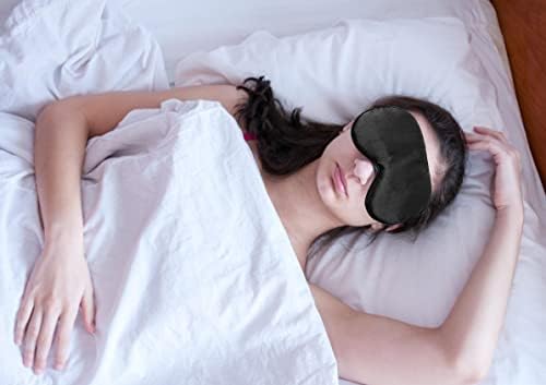 2 елемента Черна маска за очи за сън, мека и удобна за пътуване, на съня, на нощта.