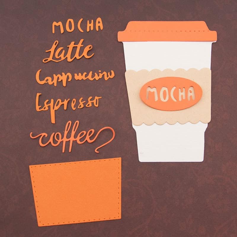 Arbuya 10 бр./компл. Многопластова на Щанци за изрязване на кафе чаши Moca Latte Cup Щанцоване за направата на картички или
