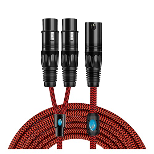 Аудио кабел, съвместим със звуков миксера и усилване, обикновен 3-пинов XLR за две съединители XLR, Разветвительный кабел със златно покритие,