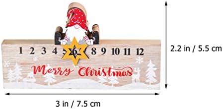 Toyvian Коледен Календар За Обратно Броене, Дървена Декорация За Мобилен Календар Коледен Календар За Обратно Броене Безлични Старецът