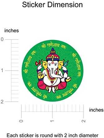 Декоративни вечерни етикети weRevel Shree Ganesha, 40 броя, 2 инча, Кръгли, 4 Традиционни цветове