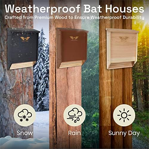 BIGBATBOX - Къщичка за прилепи на открито - Почистете вашия заден двор от комари, Комплект за дървени къщички за прилепи - благодарение