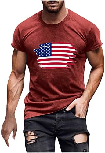 На 4 юли, Патриотични Ризи за Мъже, тениски с Принтом Американския Флаг в Ретро стил, Къс Ръкав, Приталенная Тениска, Ежедневни Тренировочная