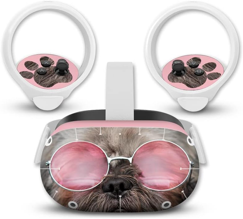 BelugaDesign Слънчеви Очила за кучета Skin за Oculus Quest 2|Vinyl Стикер с Мил домашен Любимец с Лице Kawaii за Момичета и Момчета (Oculus