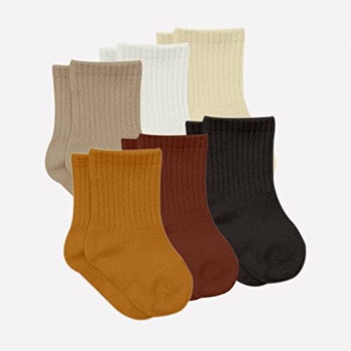 чорапи до Глезена bistyle Baby Grip 6 Чифта |Чорапи За Новородени Деца От Органичен Памук | Чорапи До Глезена За Момчета и Момичета