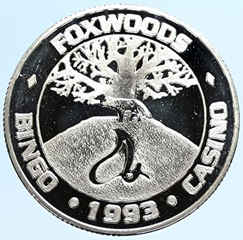 1993 1993 FOXWOODS Casino wildlife Series Proof AR Bin монета е Добра