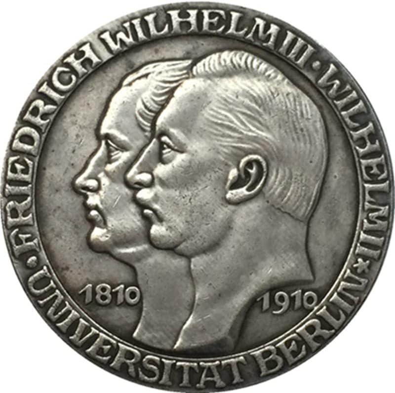 Немски монети 1910 г., Медна, със сребърно покритие, Старинни Монети, Монета Събиране на ръчно изработени, подлежащи на выдуванию