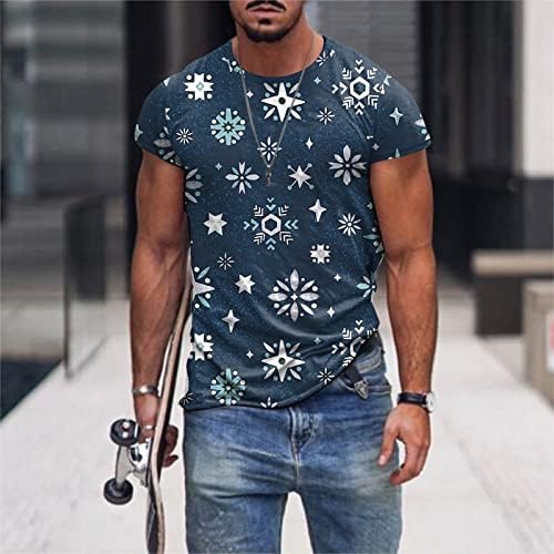 Xiloccer Мъжка Мода за Свободното време Спорт Коледна Дигитален Печат Тениска с Къс Ръкав Термопресс е Съвместим с Машината
